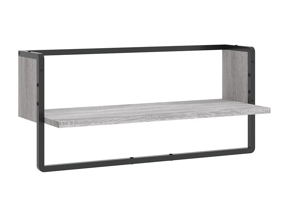 Étagère murale avec barre sonoma gris 65x25x30 cm OFR59801 BonneVie Meuble