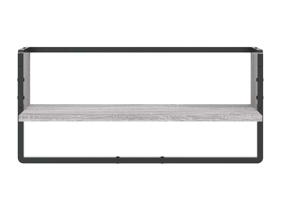 Étagère murale avec barre sonoma gris 65x25x30 cm OFR59801 BonneVie Meuble