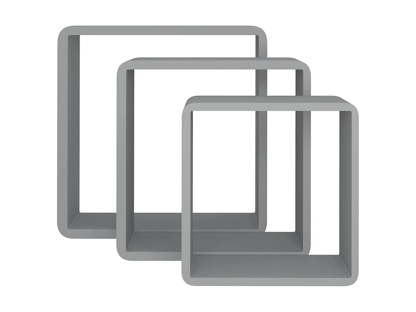 Étagères murales sous forme de cube 3 pcs Gris MDF OFR84495 BonneVie Meuble