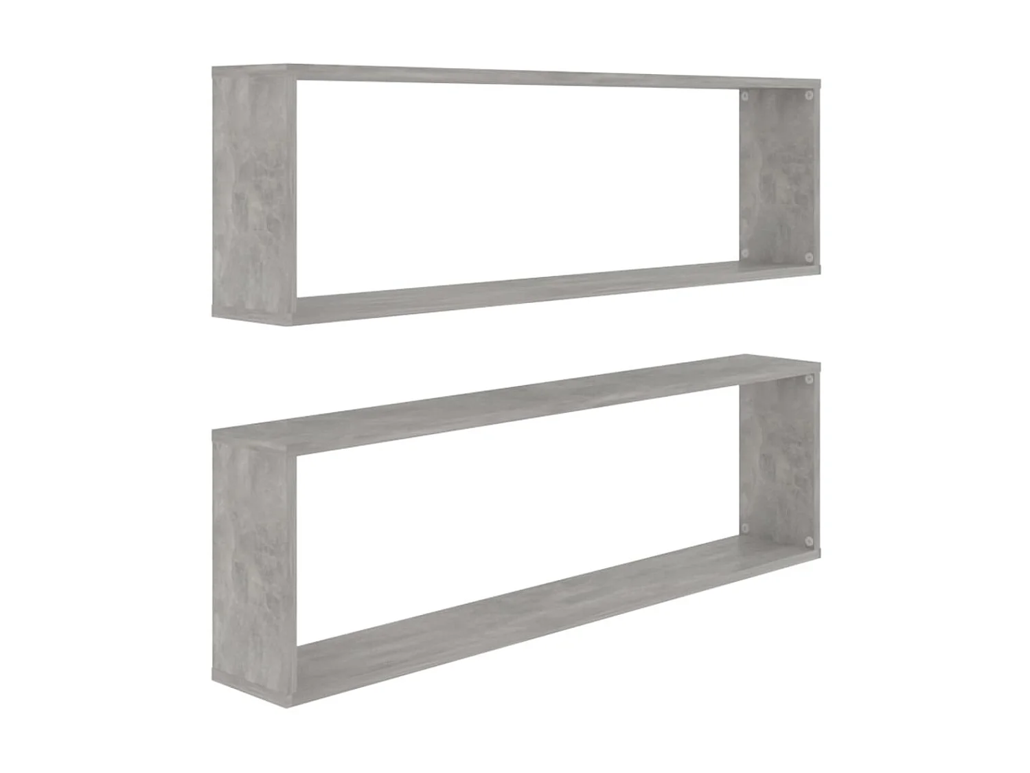 Étagères cube murales 2 pcs Gris béton 100x15x30 cm Aggloméré OFR65269 BonneVie Meuble
