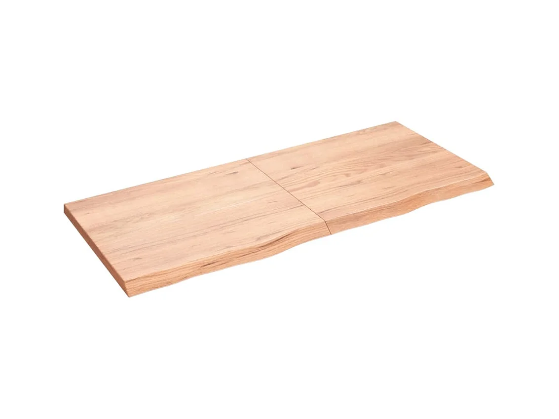 Étagère murale marron clair bois chêne massif traité OFR12662 BonneVie Meuble