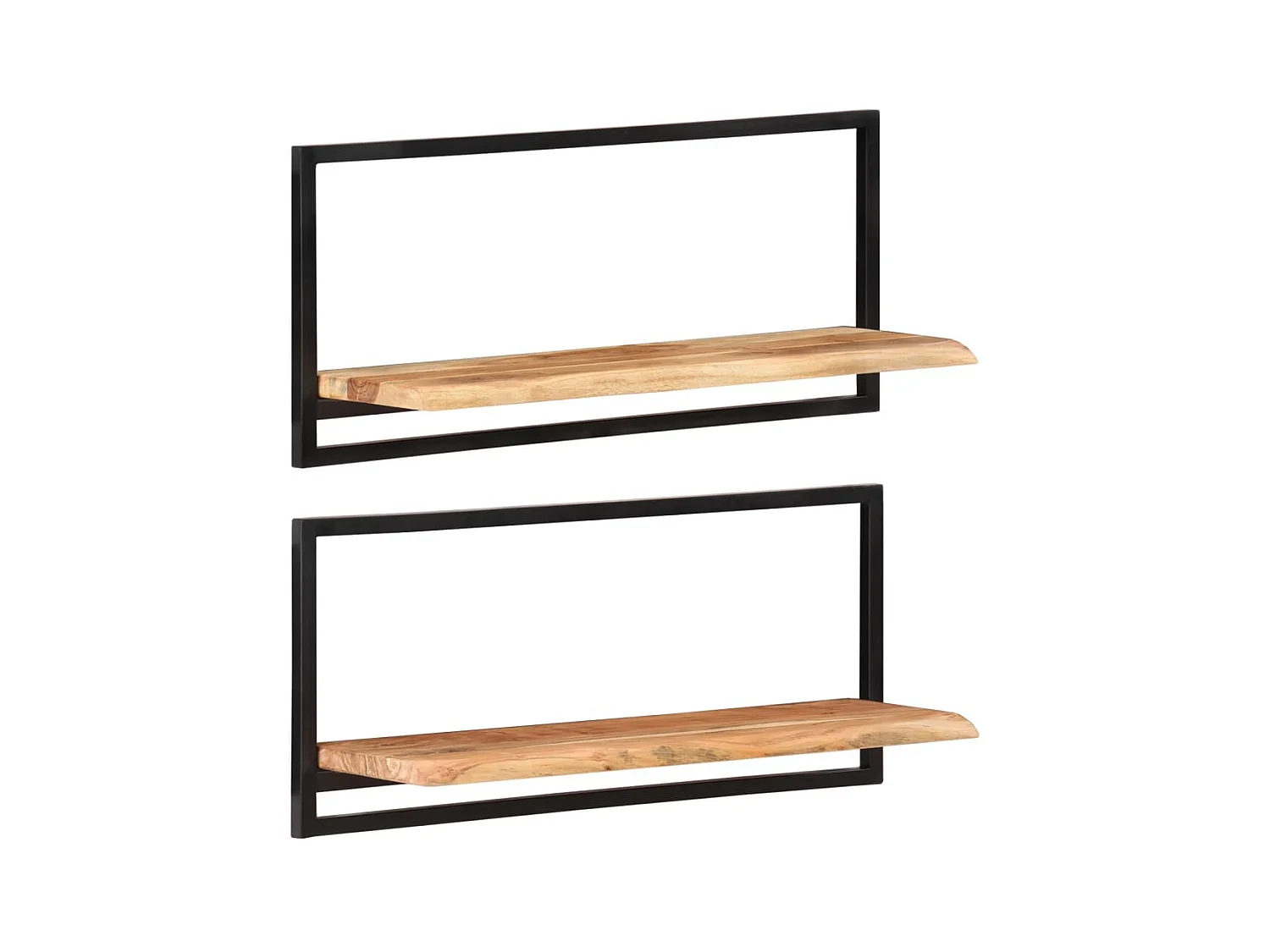 Prateleiras de parede 2 pcs 80x25x35 cm acácia maciça e aço PT432760