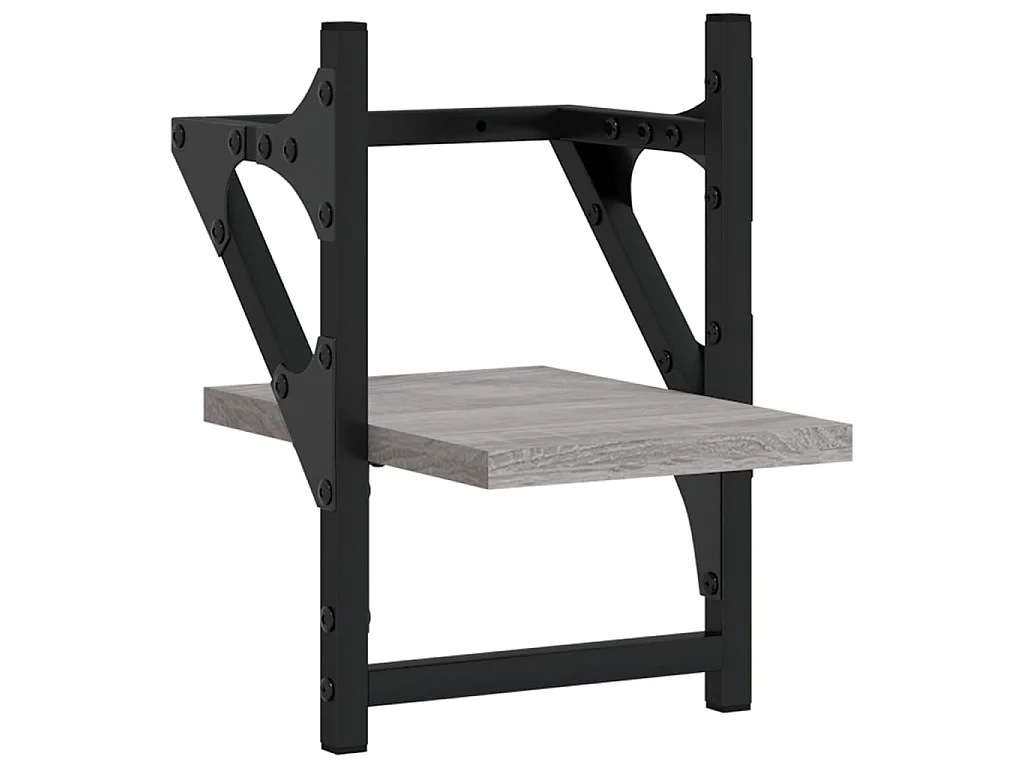 Étagères murales avec barres 2 pcs sonoma gris 20x25x30 cm OFR94773 BonneVie Meuble