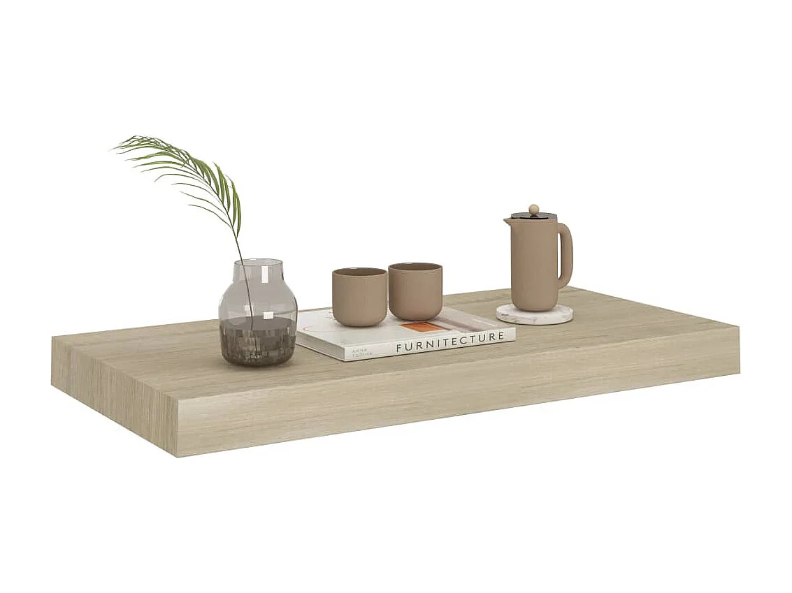 Étagère murale murale chêne 50x23x3,8 cm MDF OFR97427 BonneVie Meuble