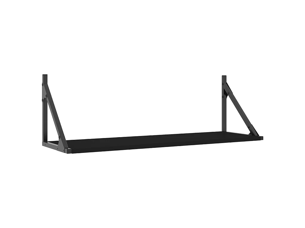 Étagères murales 2 pcs noir 80x25x25,5 cm bois d'ingénierie OFR12735 BonneVie Meuble