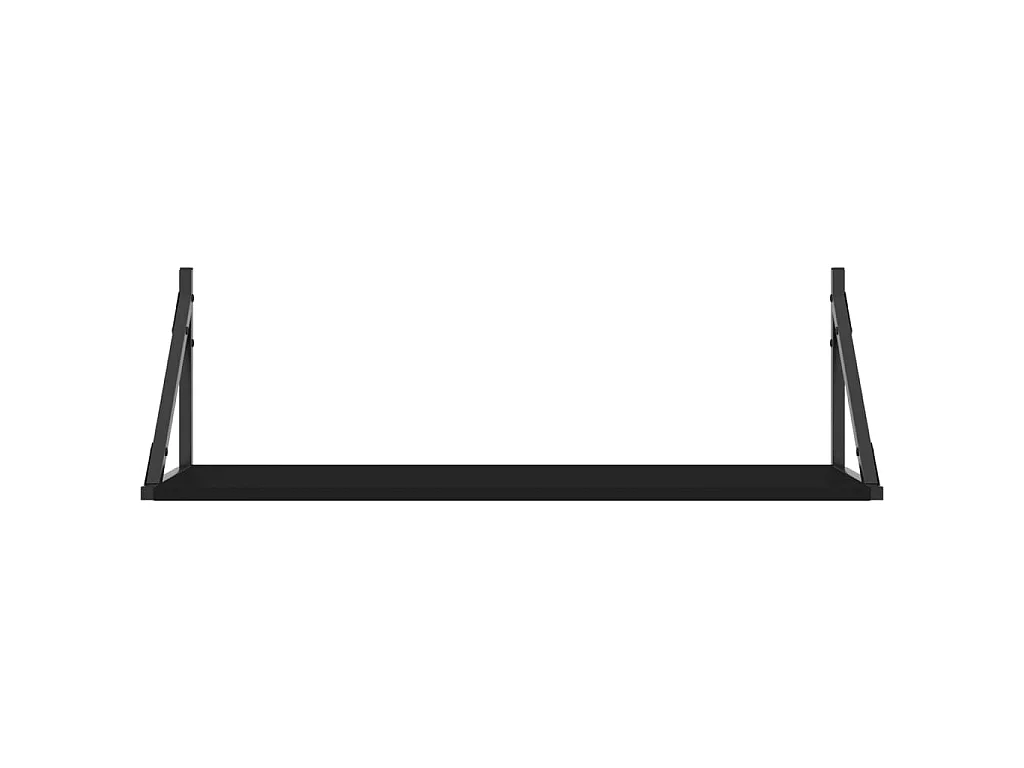 Étagères murales 2 pcs noir 80x25x25,5 cm bois d'ingénierie OFR12735 BonneVie Meuble