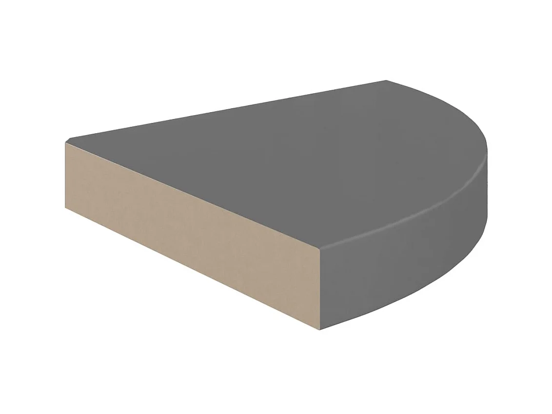 Estante de pared de pared 4 uds MDF gris brillo 25x25x3,8 cm ES85060