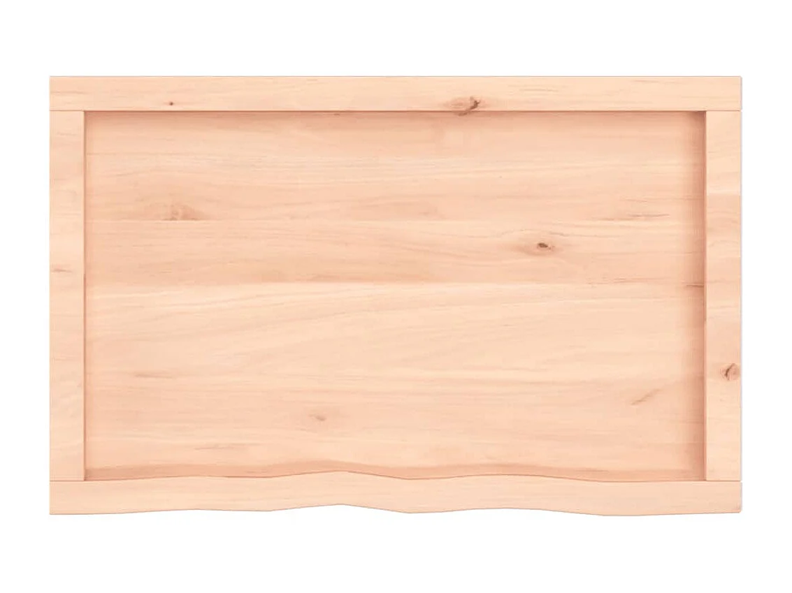 Étagère murale 80x50x(2-4)cm bois de chêne massif non traité OFR95641 BonneVie Meuble