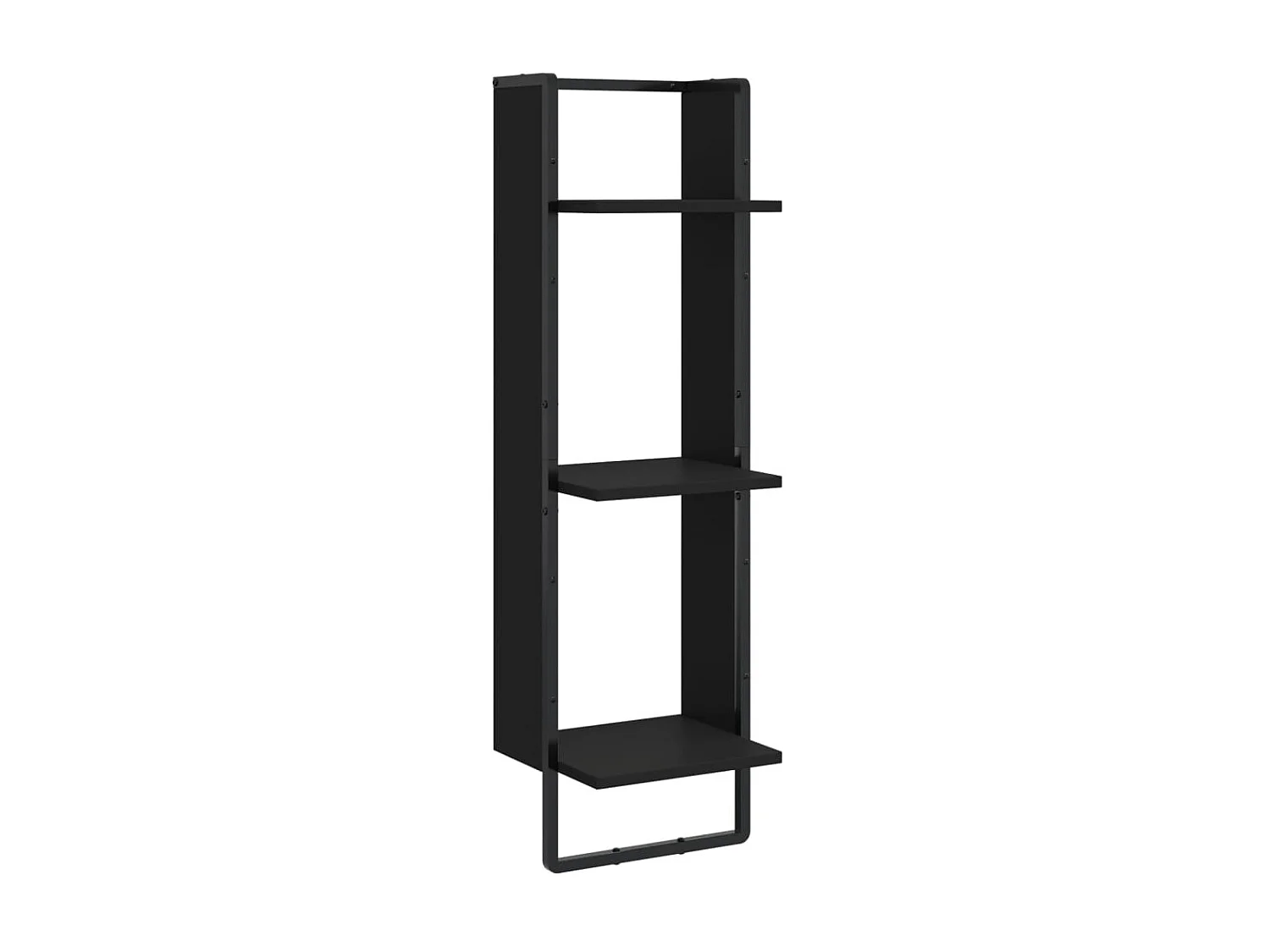 Étagère murale 3 niveaux noir 30x25x100 cm bois d'ingénierie OFR31743 BonneVie Meuble