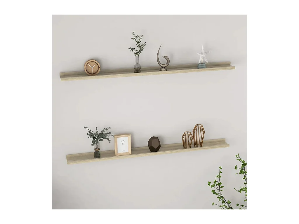 Étagères murales 2 pcs chêne sonoma 115x9x3 cm OFR30194 BonneVie Meuble