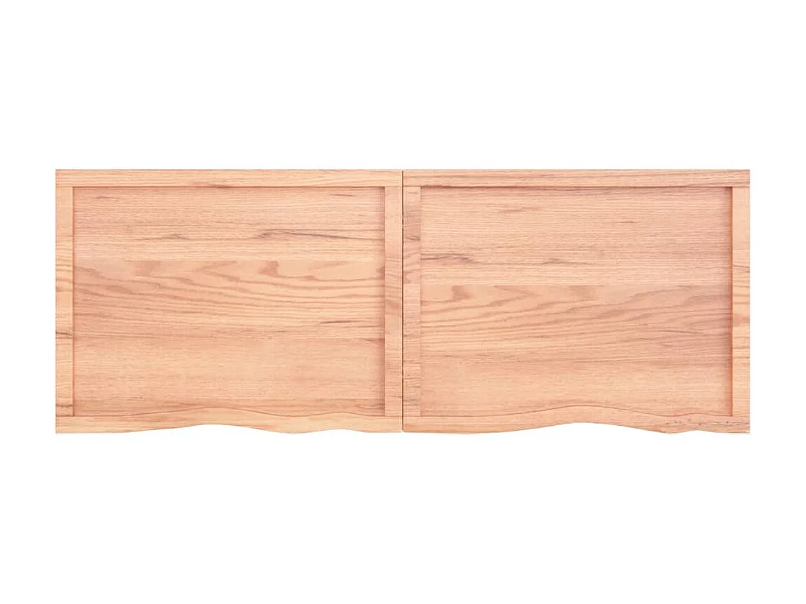 Étagère murale marron clair bois chêne massif traité OFR93106 BonneVie Meuble