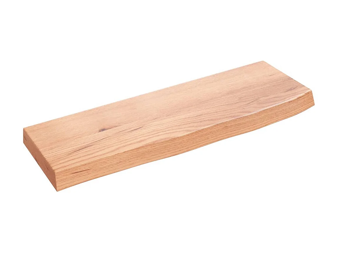 Étagère murale marron clair 60x20x4 cm bois chêne massif traité OFR44311 BonneVie Meuble