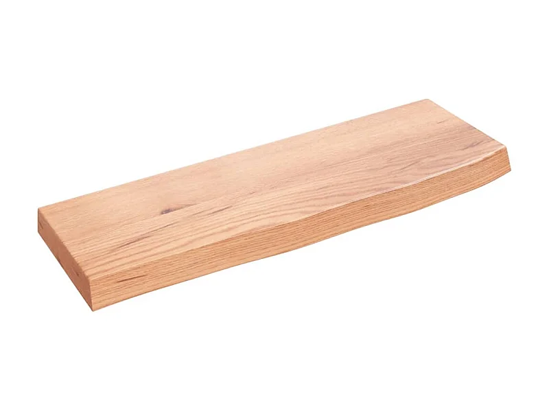 Étagère murale marron clair 60x20x4 cm bois chêne massif traité OFR44311 BonneVie Meuble