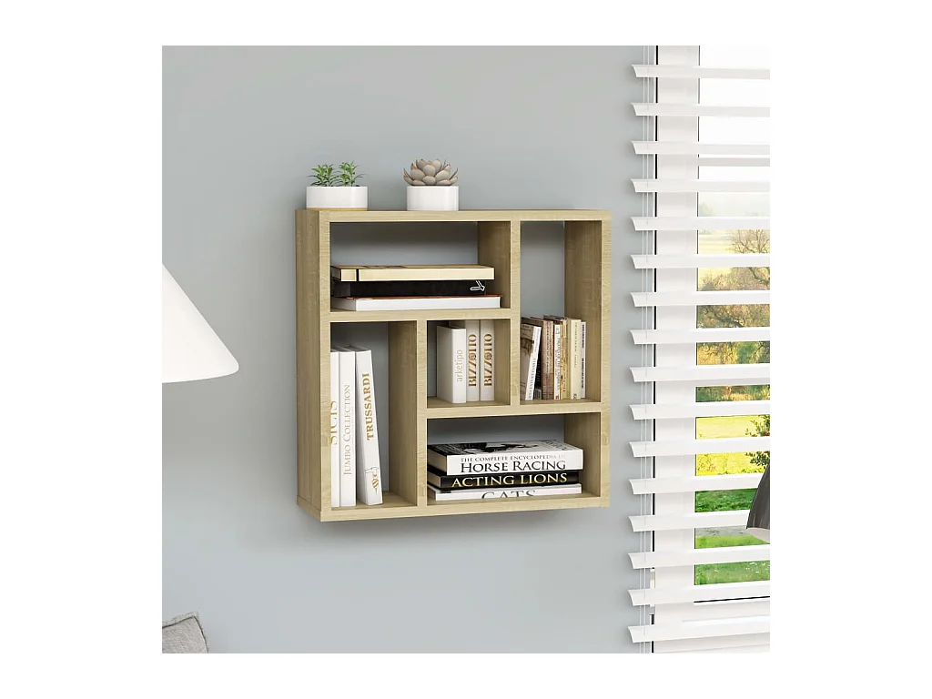 Étagère murale Chêne sonoma 45,1x16x45,1 cm Aggloméré OFR46983 BonneVie Meuble