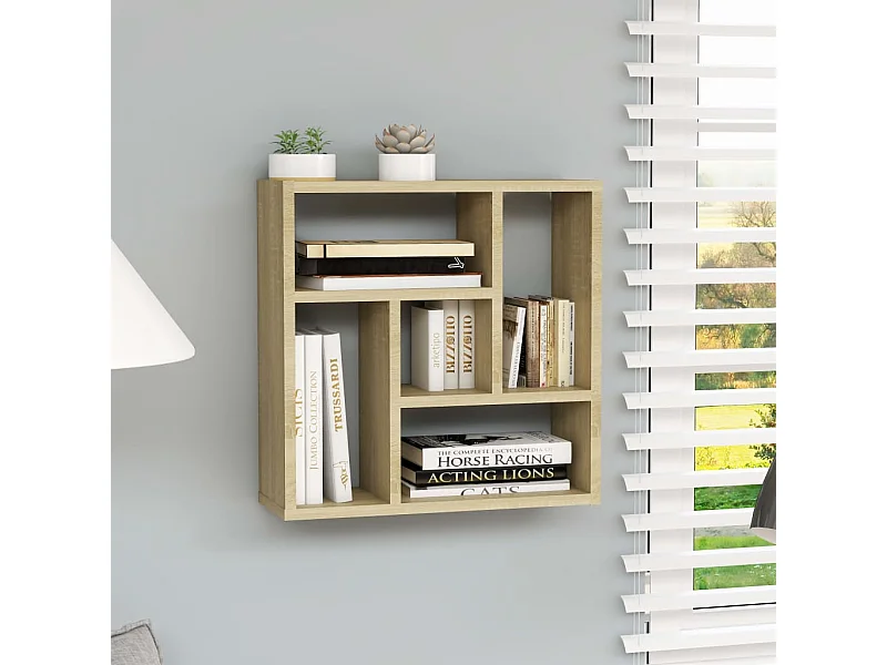 Étagère murale Chêne sonoma 45,1x16x45,1 cm Aggloméré OFR46983 BonneVie Meuble