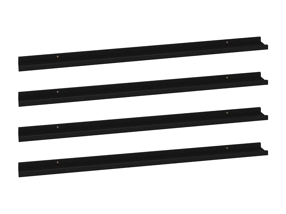 Prateleiras de parede 4 pcs 115x9x3 cm preto PT822344