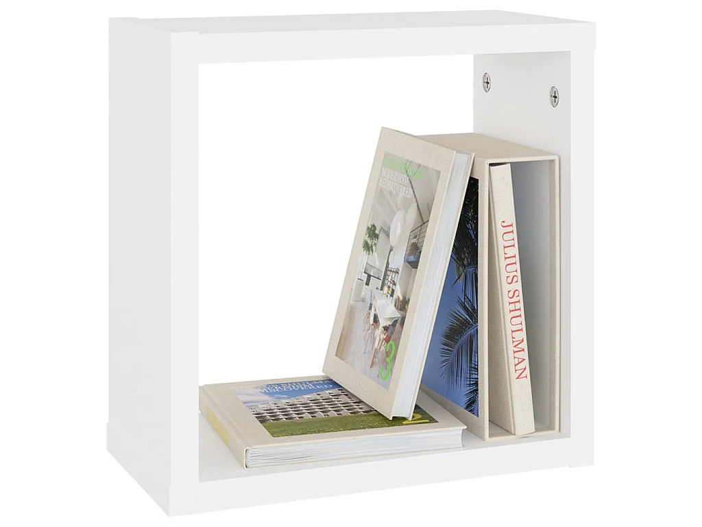 Lot de 3 Étagères cube murales Blanc 30x15x30 cm SDD30668 BonneVie Meuble