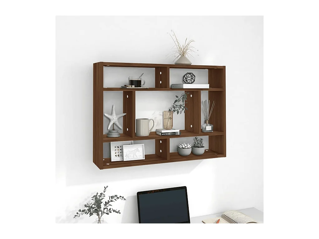 Étagère murale Chêne marron 75x16x55 cm Bois d'ingénierie OFR23926 BonneVie Meuble