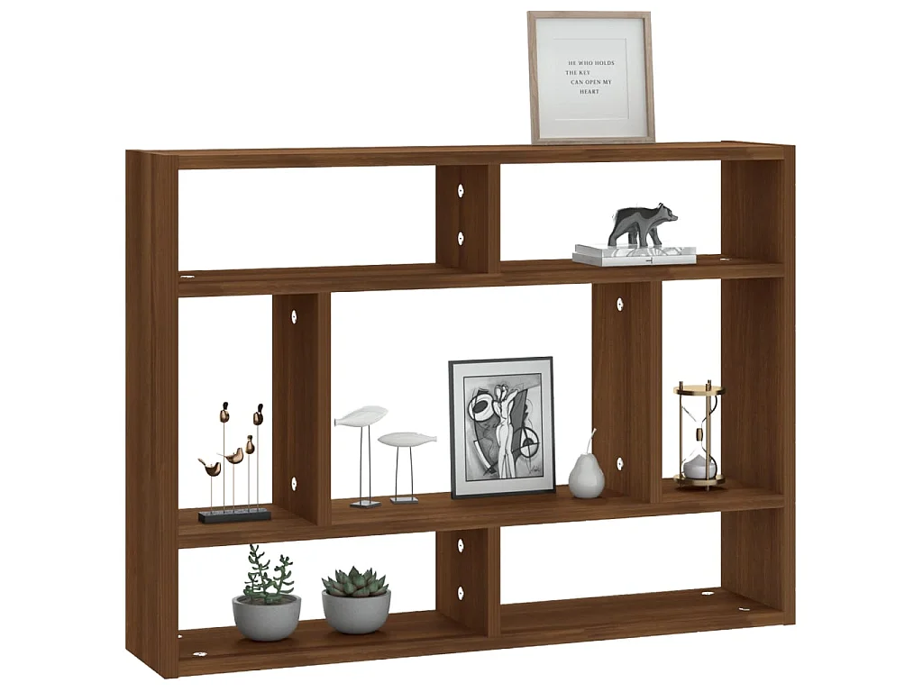 Étagère murale Chêne marron 75x16x55 cm Bois d'ingénierie OFR23926 BonneVie Meuble