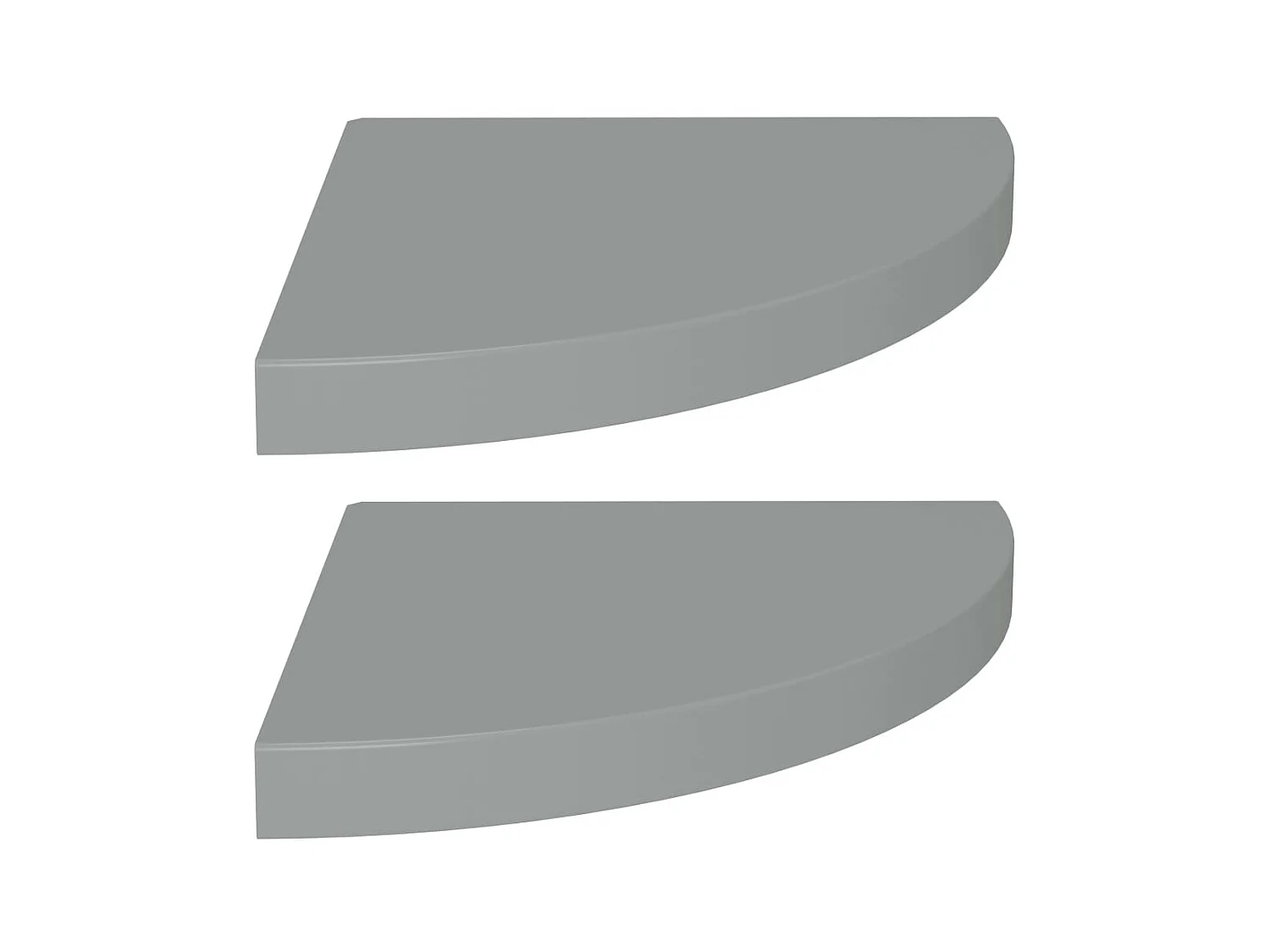 Étagères d'angle murales 2 pcs gris 35x35x3,8 cm MDF OFR69636 BonneVie Meuble