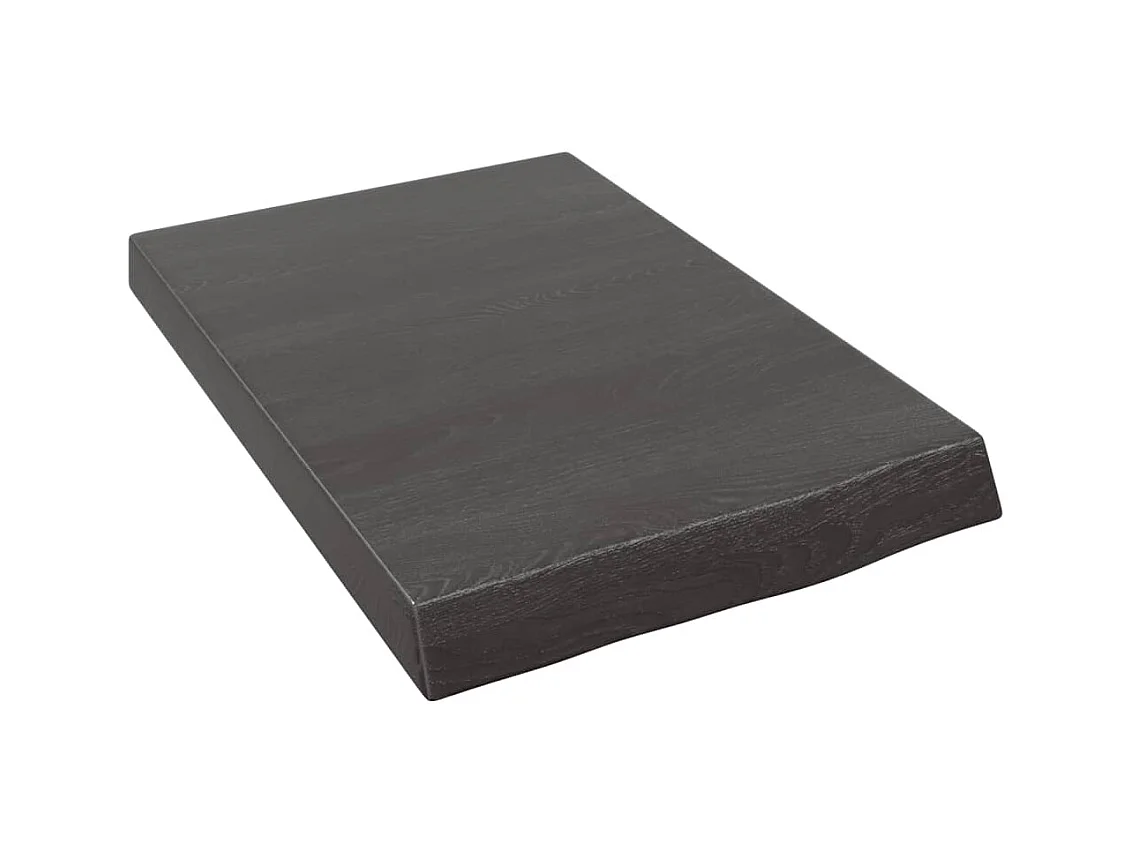 Étagère murale marron foncé bois chêne massif traité OFR32304 BonneVie Meuble