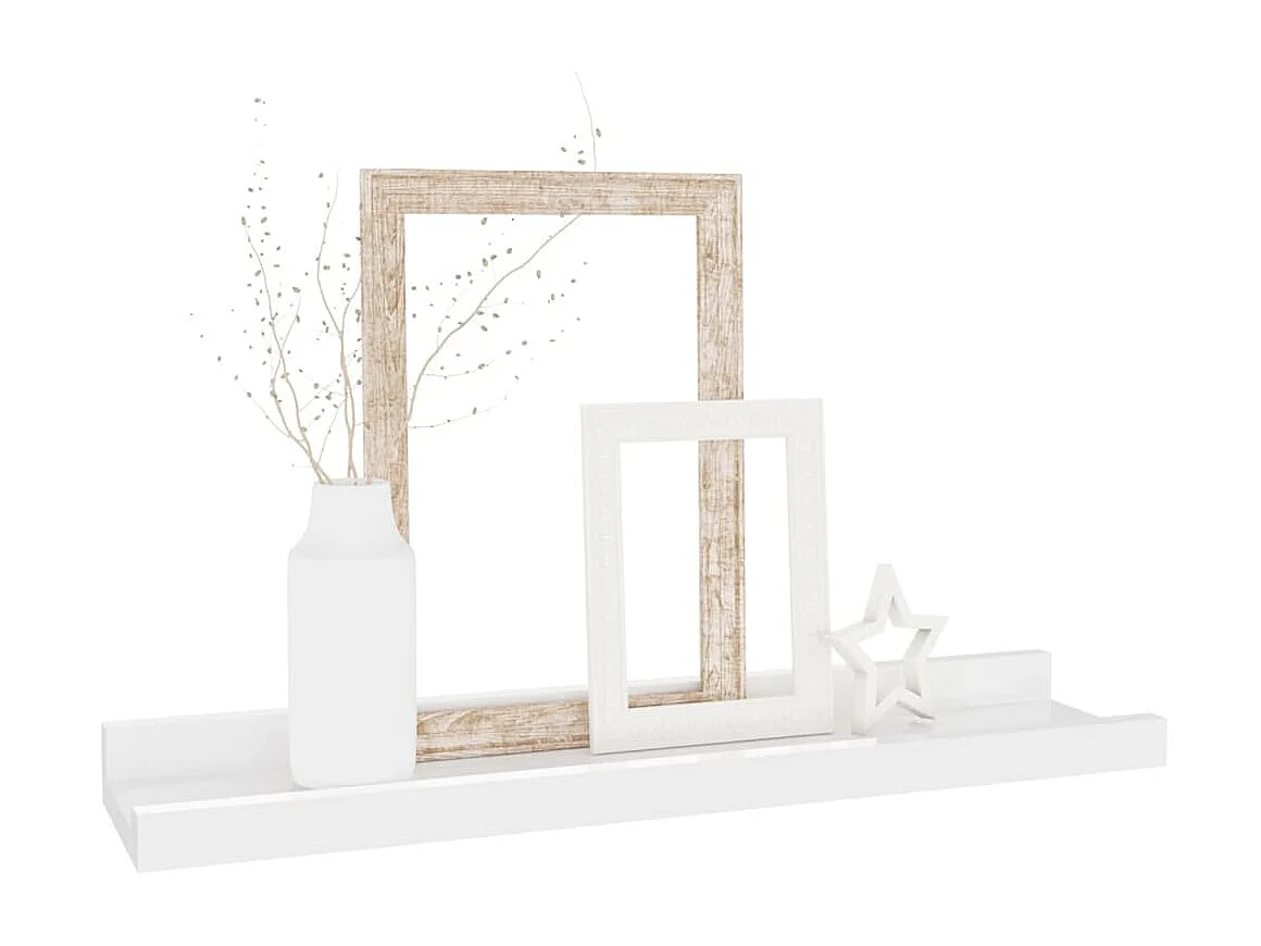 Étagères murales 2 pcs Blanc brillant 40x9x3 cm OFR89412 BonneVie Meuble