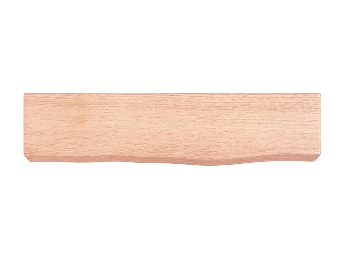 Étagère murale marron clair 40x10x6 cm bois chêne massif traité OFR79119 BonneVie Meuble