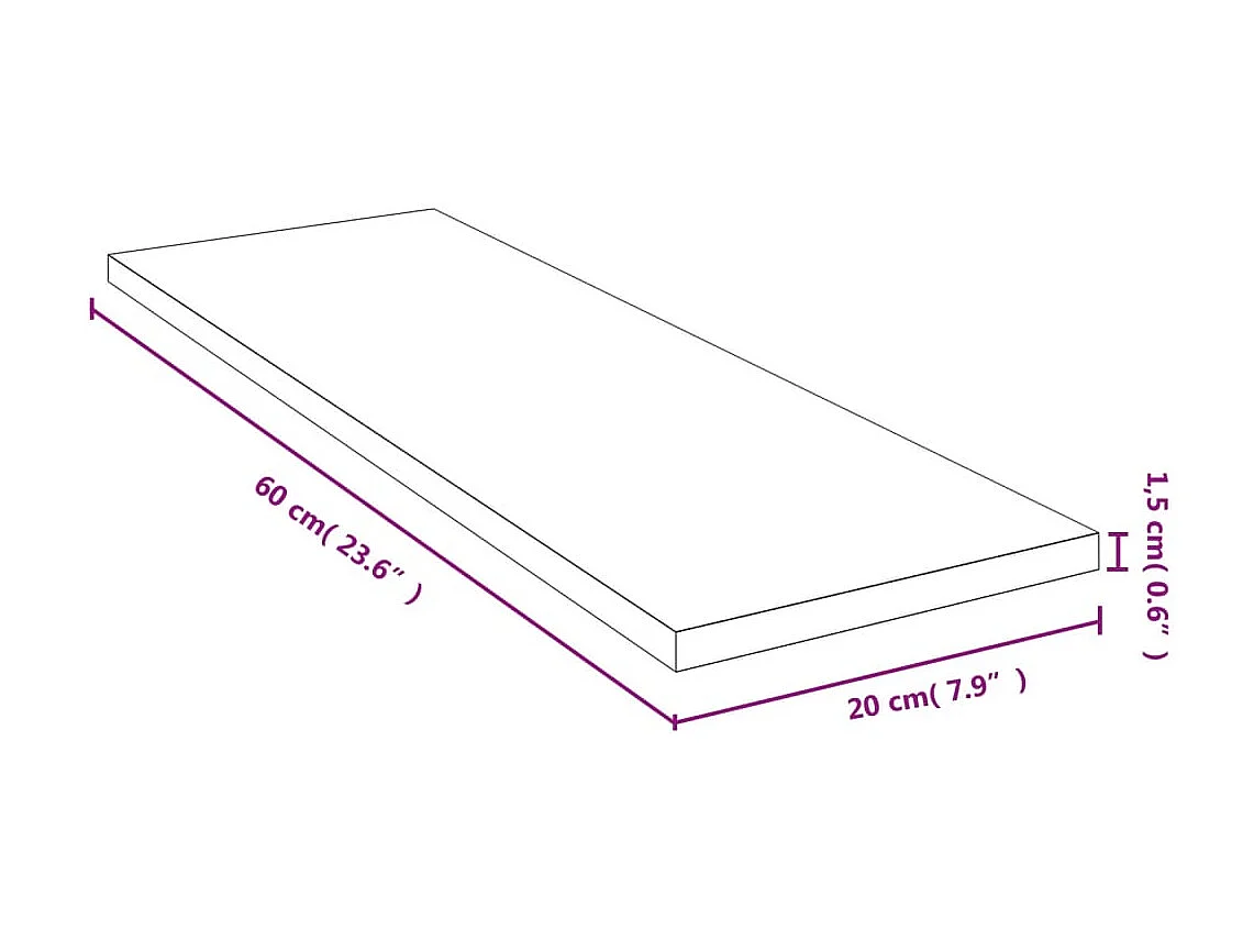 Prateleira de parede 60x20x1,5 cm bambu PT519506