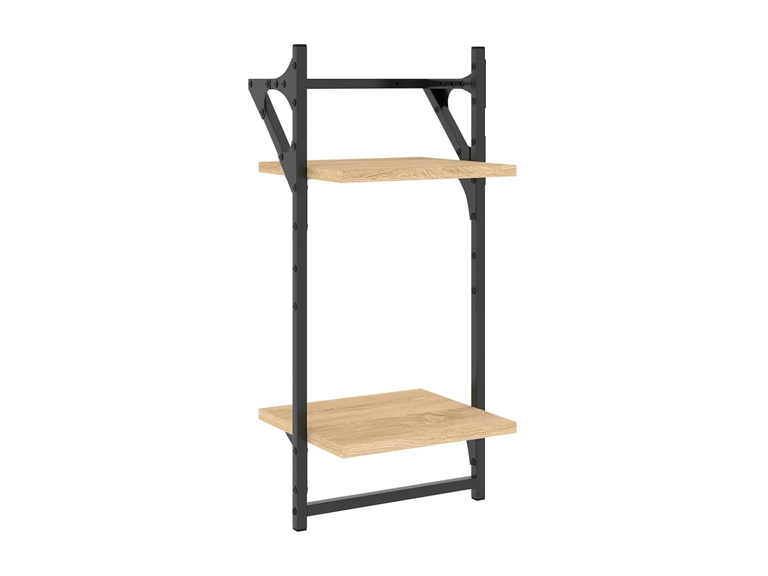 Wandschappen 2-laags met stangen 2 st 30x25x65 cm sonoma eiken NL633874