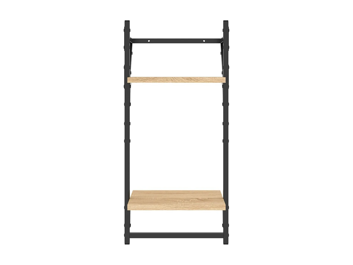 Wandschappen 2-laags met stangen 2 st 30x25x65 cm sonoma eiken NL633874