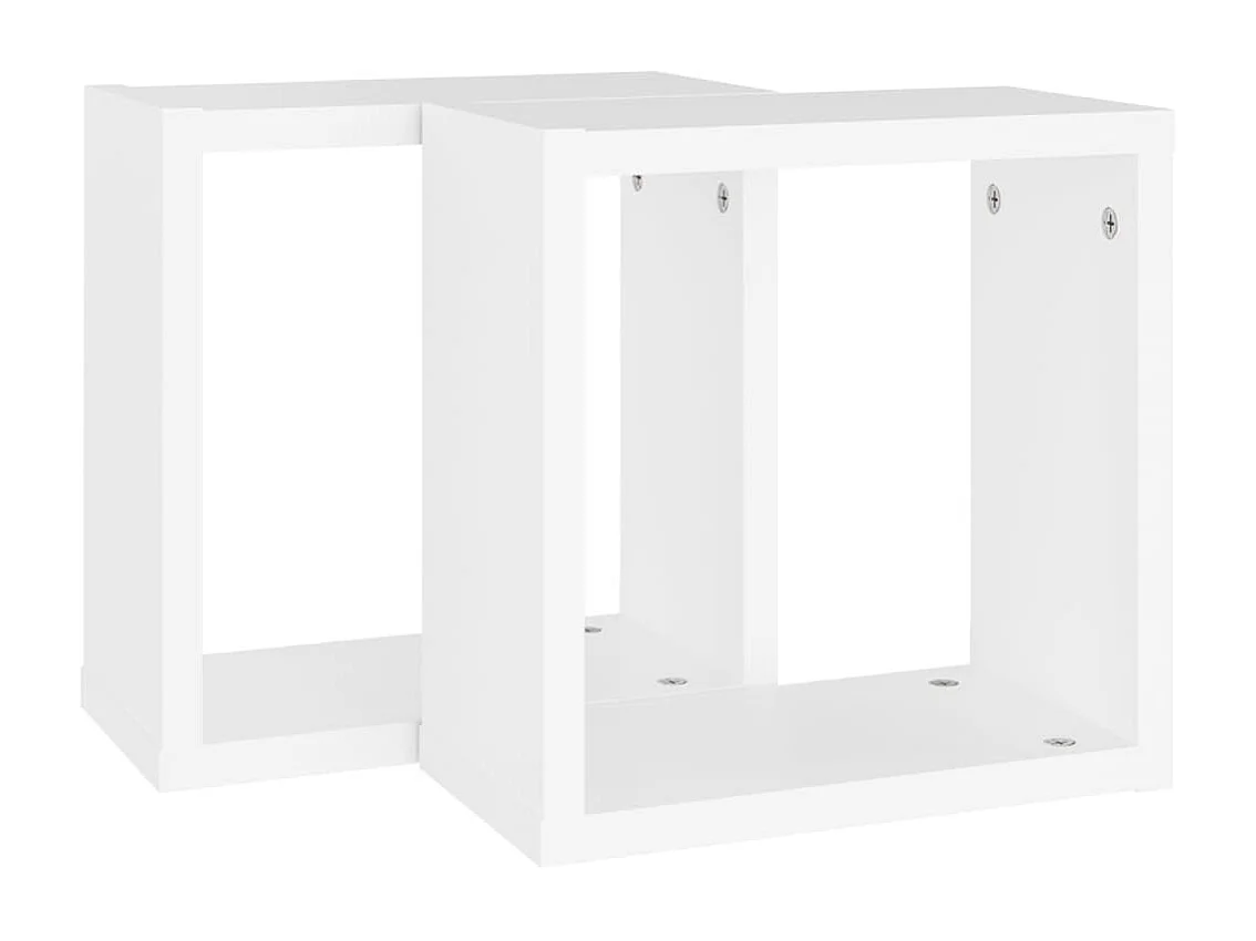 Étagères cube murales 2 pcs Blanc 30x15x30 cm OFR60168 BonneVie Meuble