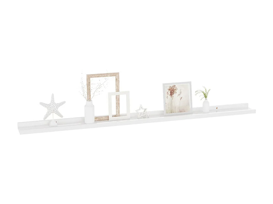 Étagères murales 4 pcs Blanc brillant 115x9x3 cm OFR86161 BonneVie Meuble