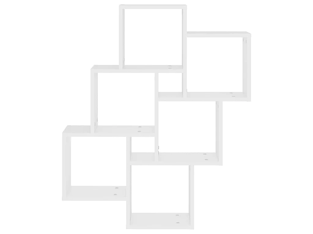 Étagère cube murale Blanc 78x15x93 cm Aggloméré OFR21813 BonneVie Meuble