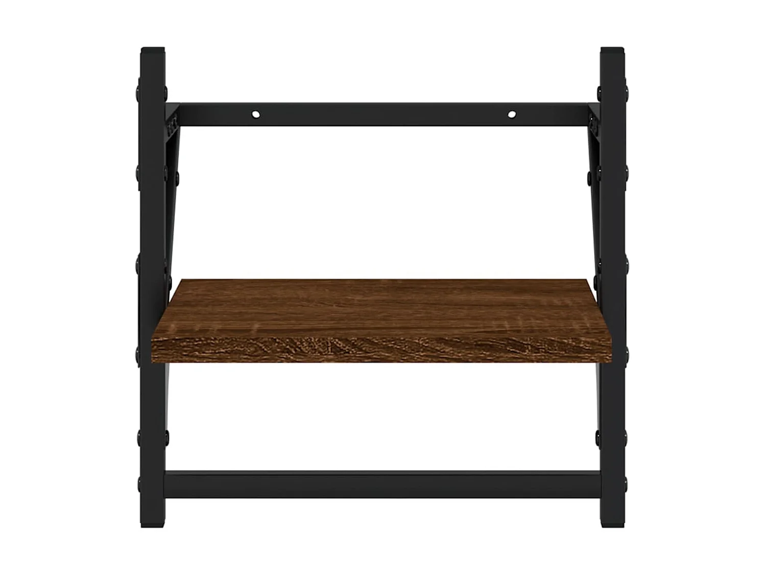 Wandschappen met stangen 2 st 30x25x30 cm bruin eikenkleur NL592368