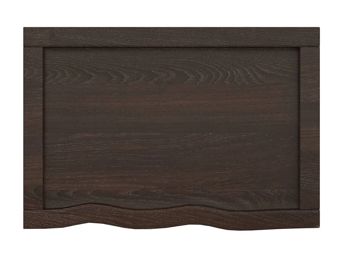 Étagère murale marron foncé bois chêne massif traité OFR13124 BonneVie Meuble