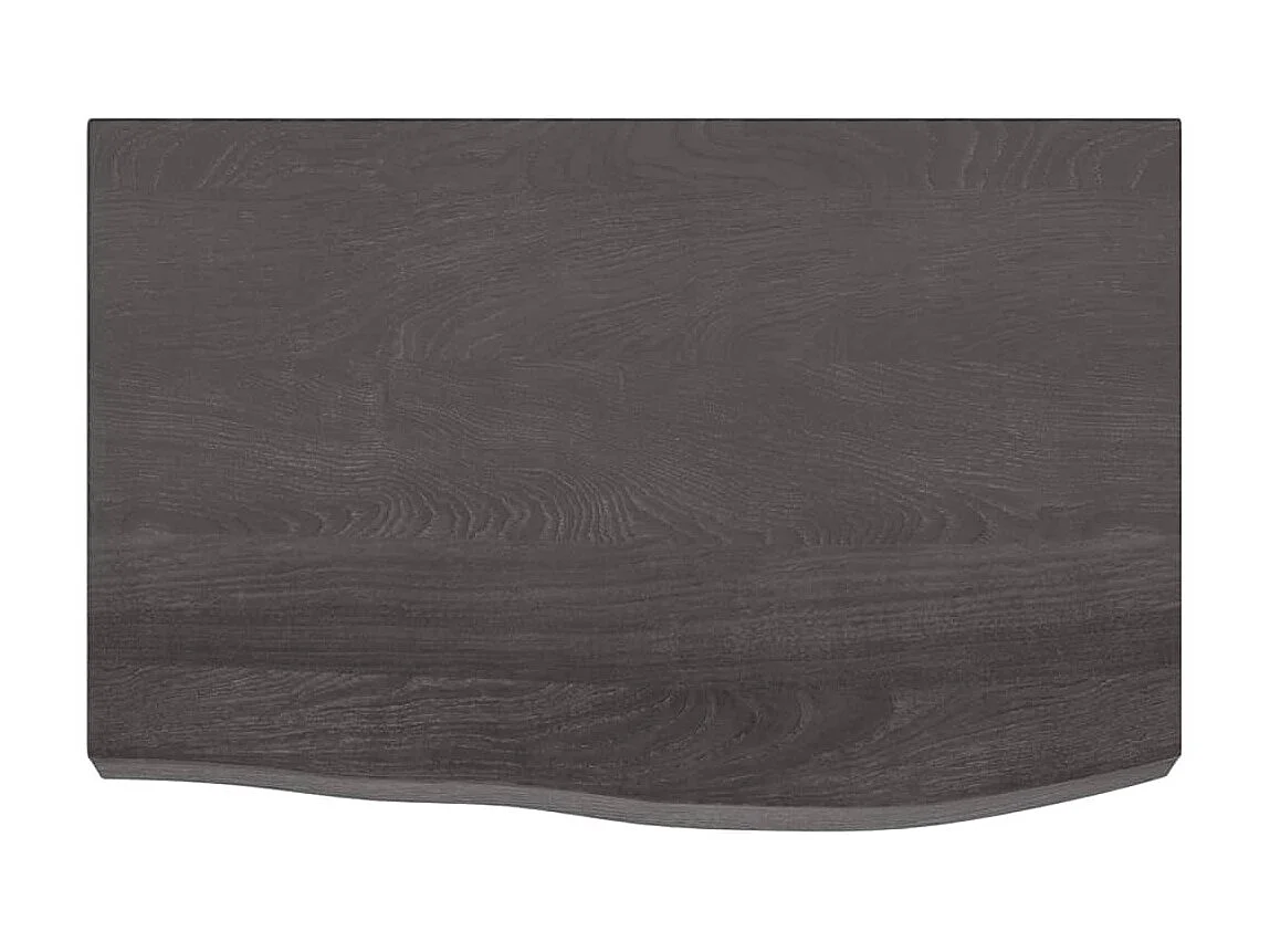 Étagère murale marron foncé bois chêne massif traité OFR13124 BonneVie Meuble