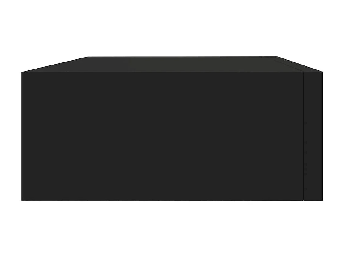 Estante con cajón de pared MDF negro 40x23,5x10 cm ES47405