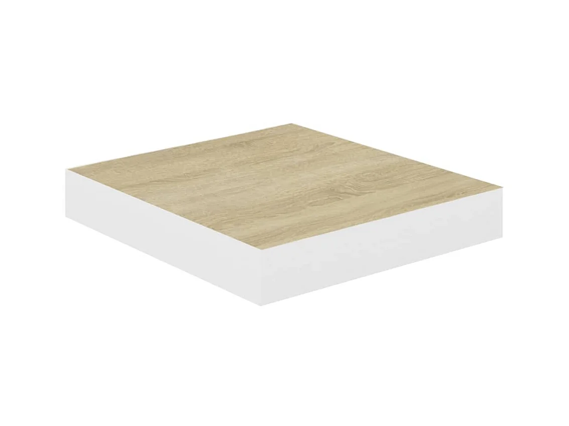 Étagères murales 4 pcs Chêne et blanc 23x23,5x3,8 cm MDF OFR98678 BonneVie Meuble