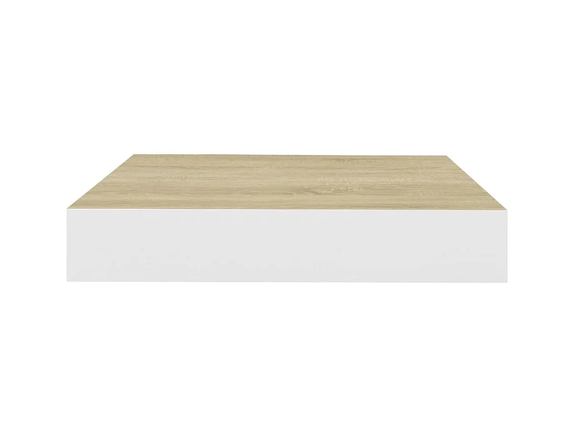 Étagères murales 4 pcs Chêne et blanc 23x23,5x3,8 cm MDF OFR98678 BonneVie Meuble