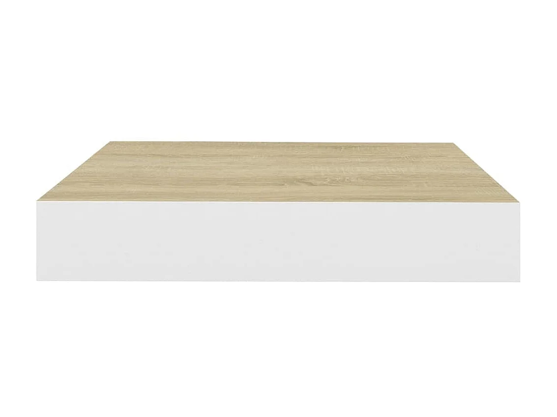 Étagères murales 4 pcs Chêne et blanc 23x23,5x3,8 cm MDF OFR98678 BonneVie Meuble