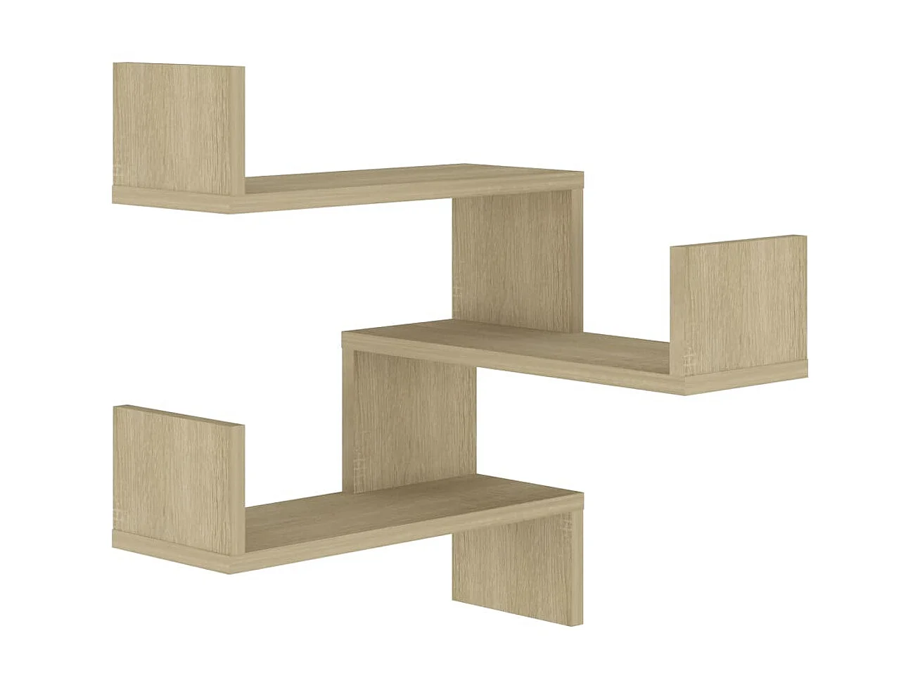 Estante esquina pared 2uds contrachapado color roble 40x40x50cm ES64087