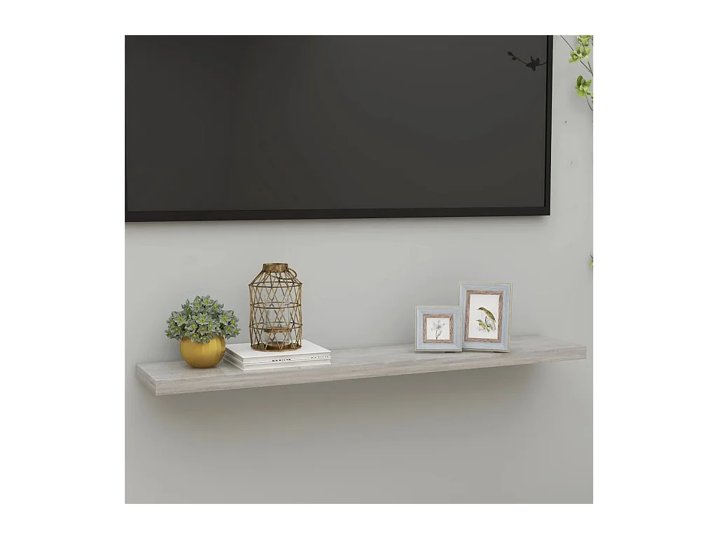 Étagère murale murale Gris béton 120x23,5x3,8 cm MDF OFR74771 BonneVie Meuble