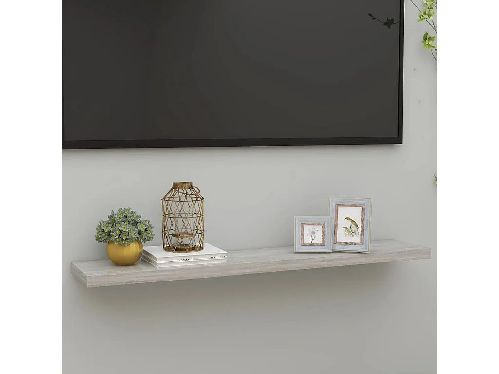 Étagère murale murale Gris béton 120x23,5x3,8 cm MDF OFR74771 BonneVie Meuble