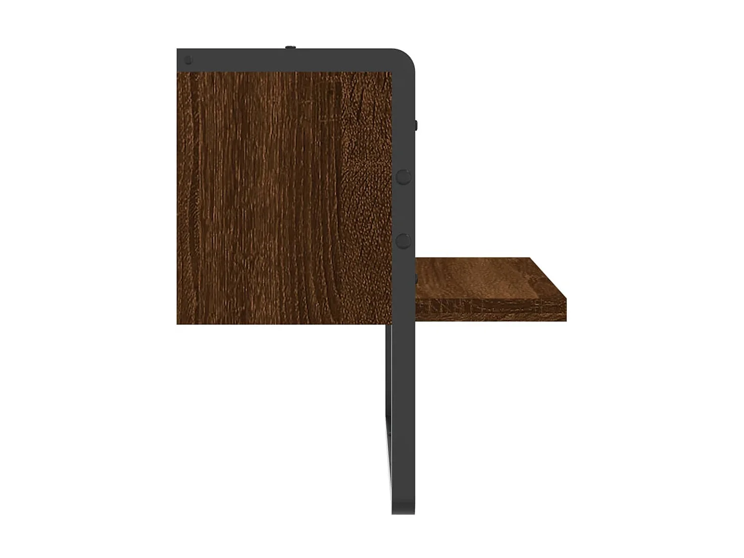 Wandschap met stang 30x25x30 cm bruin eikenkleur NL930113