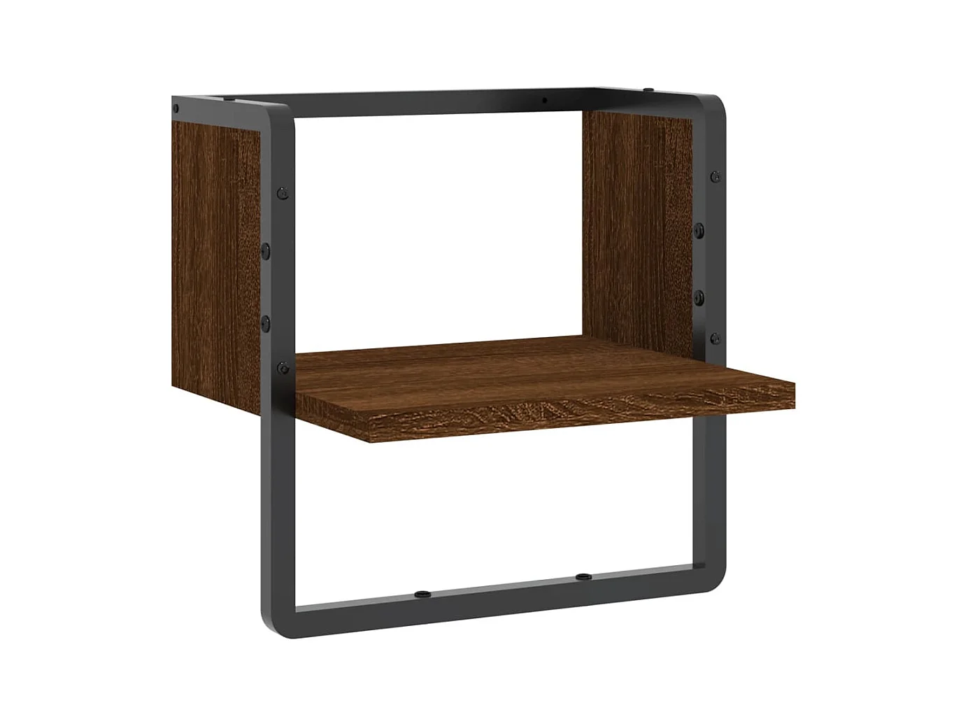 Étagère murale avec barre chêne marron 30x25x30 cm OFR44615 BonneVie Meuble