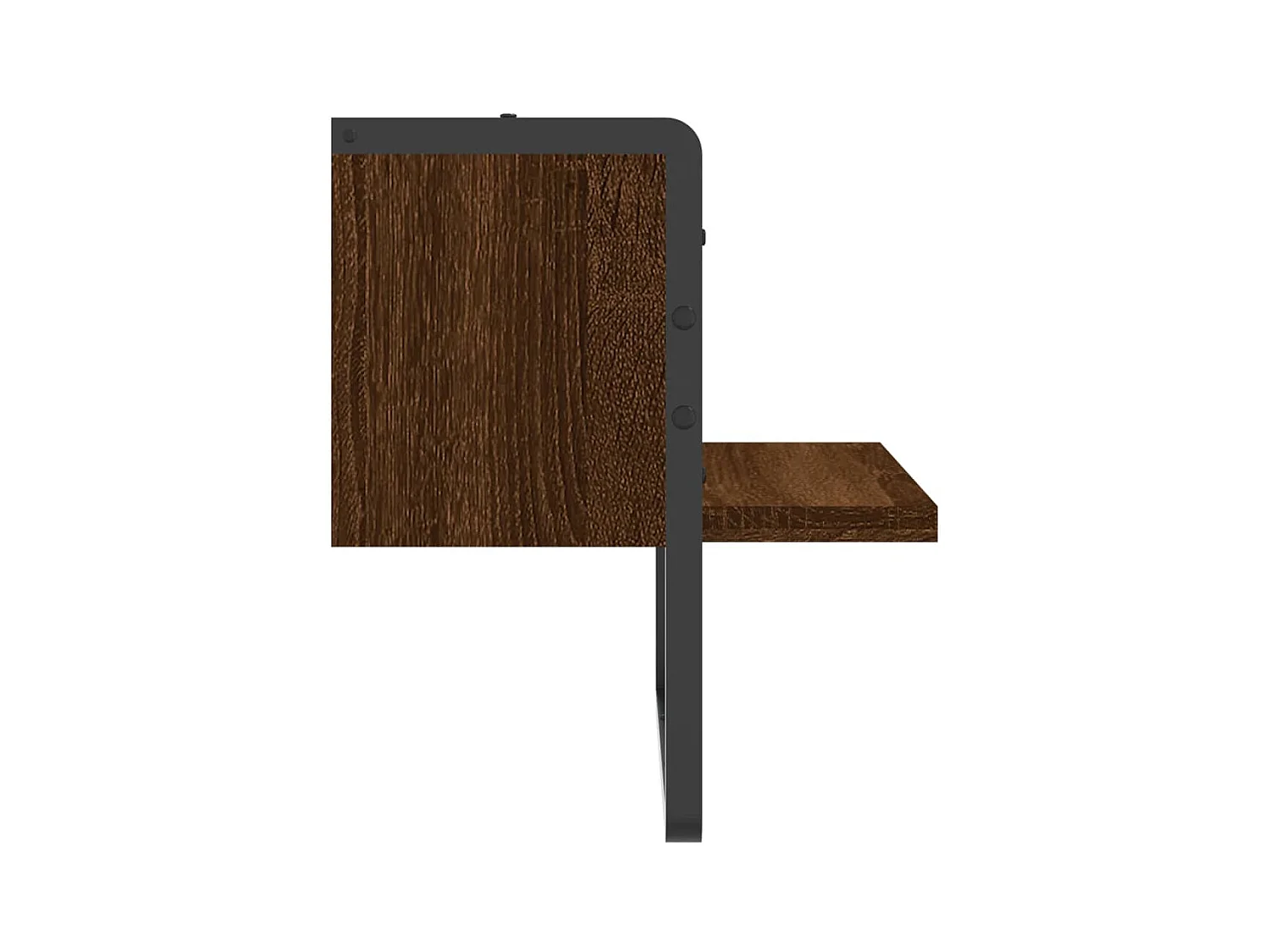 Étagère murale avec barre chêne marron 30x25x30 cm OFR44615 BonneVie Meuble