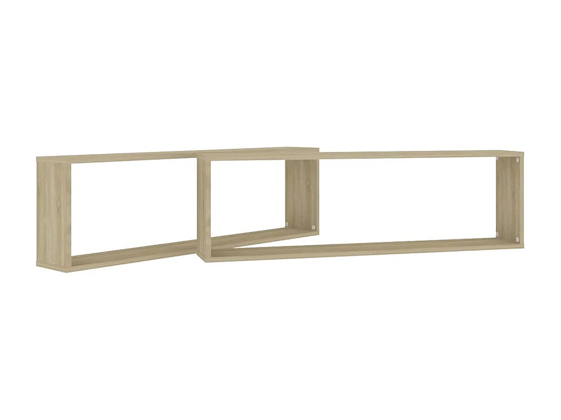Étagères cube murales 2 pcs Chêne Sonoma 100x15x30 cm Aggloméré OFR44166 BonneVie Meuble