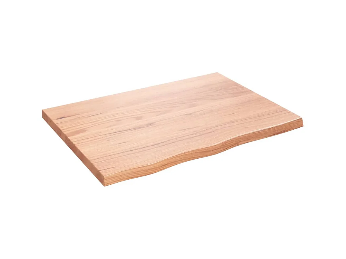 Étagère murale marron clair bois chêne massif traité OFR35233 BonneVie Meuble