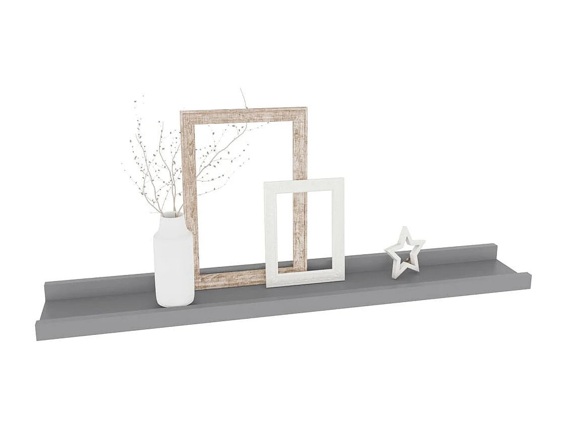 Étagères murales 4 pcs Gris 60x9x3 cm OFR25280 BonneVie Meuble