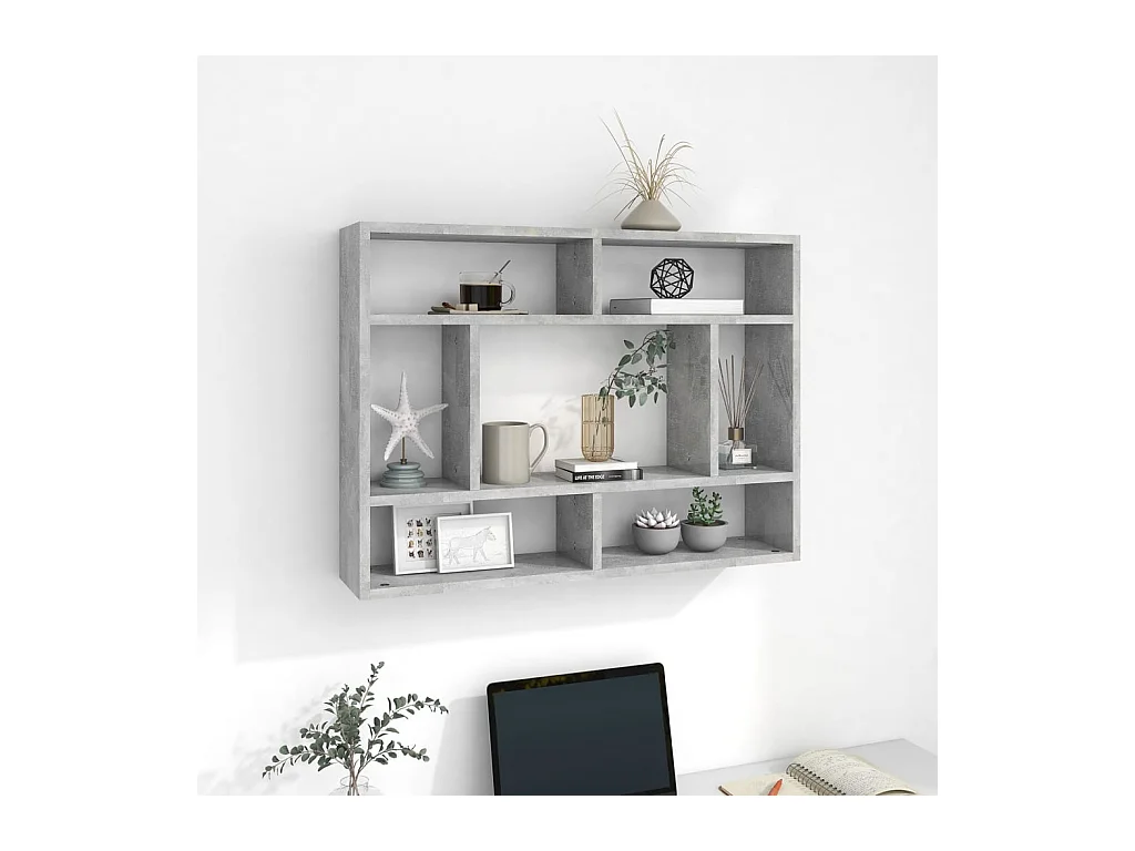 Étagère murale Gris béton 75x16x55 cm Aggloméré OFR32358 BonneVie Meuble